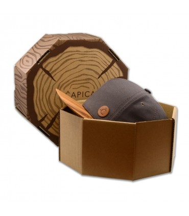 ČAPICA cap, grey-brown - Olive wood