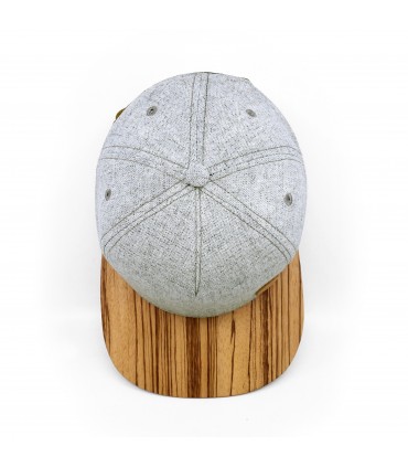 ČAPICA cap, grey (melange) - Zebrano wood