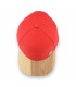 šiltovka, čapica, červená, drevo, jaseň, drevený šilt, bavlna, pohľad z vrchu