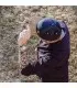 šiltovka, čapica, modrá jeans, 6 panel, drevo, dub hrčatý, drevený šilt, bavlna, pohľad z hora