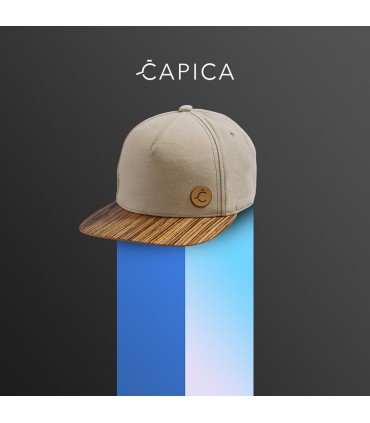 ČAPICA cap, beige II - Zebrano wood