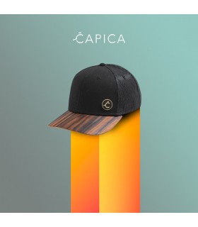 ČAPICA trucker cap black - Santos Palisander wood