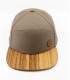 ČAPICA cap, 6 panel, grey - beige - Copper Oak wood