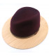 Felt burgundy hat with wooden edge - American Cherry + Original BOX
