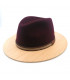 Plstěný bordó klobouk s dřevěným okrajem - Americká třešeň + Originál BOX