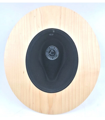 Plstěný černý klobouk s dřevěným okrajem - Americká třešeň + Originál BOX