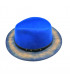 Felt blue hat with wooden edge - The American walnut + Original BOX