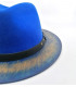 Felt blue hat with wooden edge - The American walnut + Original BOX