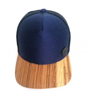 ČAPICA trucker cap blue - Copper oak wood