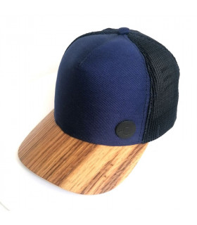 ČAPICA trucker cap blue - Copper oak wood