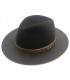 Felt brown hat with wooden edge - Smoked oak + Original BOX