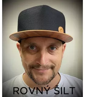 kšiltovka, čepice, dětská, kaki zelená, ořech americký, dřevo, dřevěný kšilt, bavlna, rovný kšilt