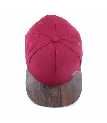 ČAPICA cap, burgundy -  Ziricote Palisander wood