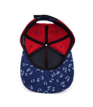 ČAPICA Cap with blue print in Red